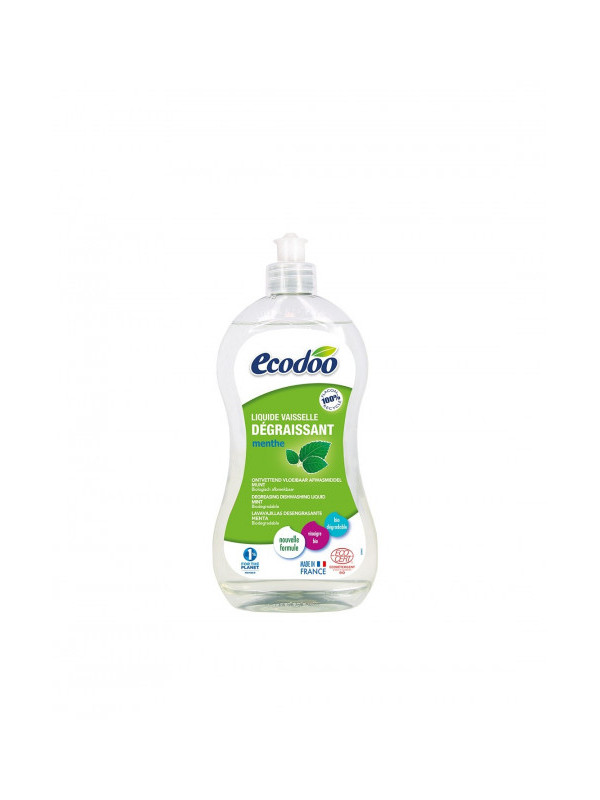 Detergent bio lichid pentru vase ultradegresant 500 ml cu menta - Ecodoo