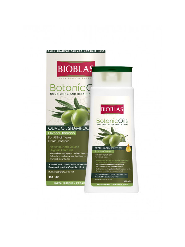 Sampon Bioblas Botanic Oils cu ulei de masline pentru par uscat si deteriorat, 360 ml