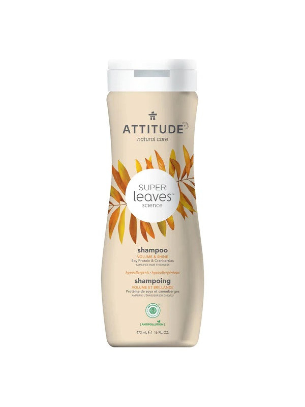 Sampon volum si stralucire pentru par fin Superleaves, 473 ml - ATTITUDE