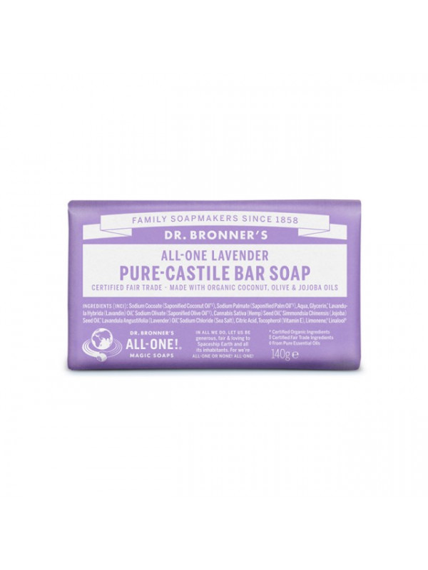 Sapun solid de Castilia, aroma Lavanda 140g - Dr Bronner