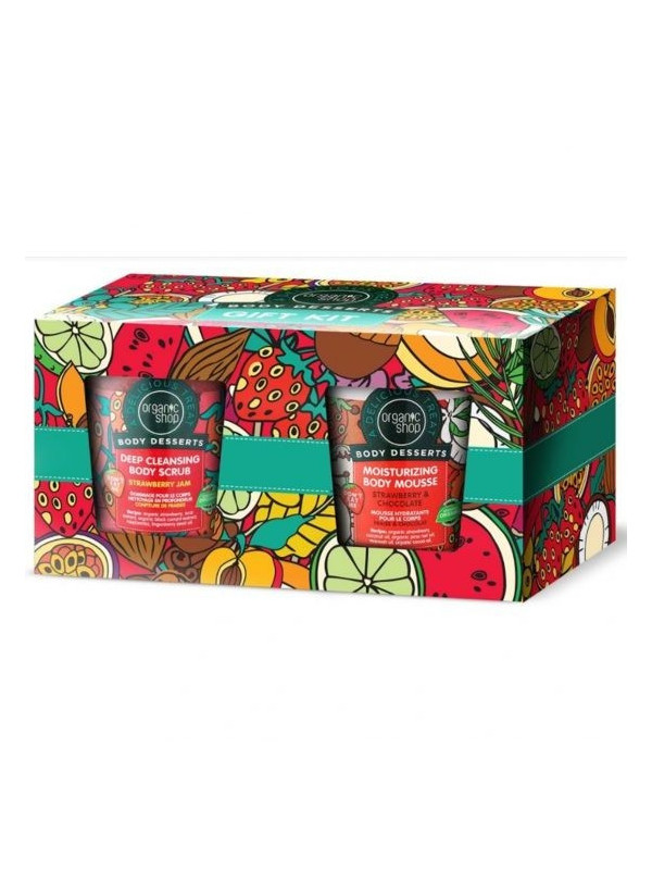 Set Cadou Body Desserts (scrub, mousse de corp cu capsuni) 450ml - Organic Shop