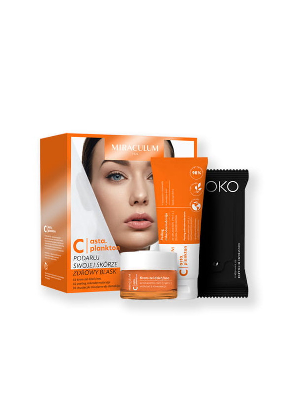 Set cadou Vitamina C (crema antirid vitamina C, servetele demachiante, peeling)ASTA.PLANKTON C - Miraculum