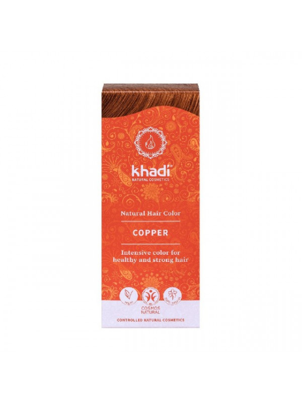 Vopsea de par naturala Cupru - Khadi