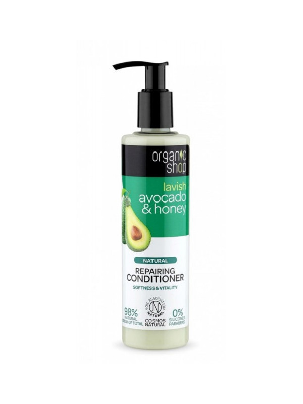 Balsam de par bio reparator Avocado & Miere, 280 ml - Organic Shop