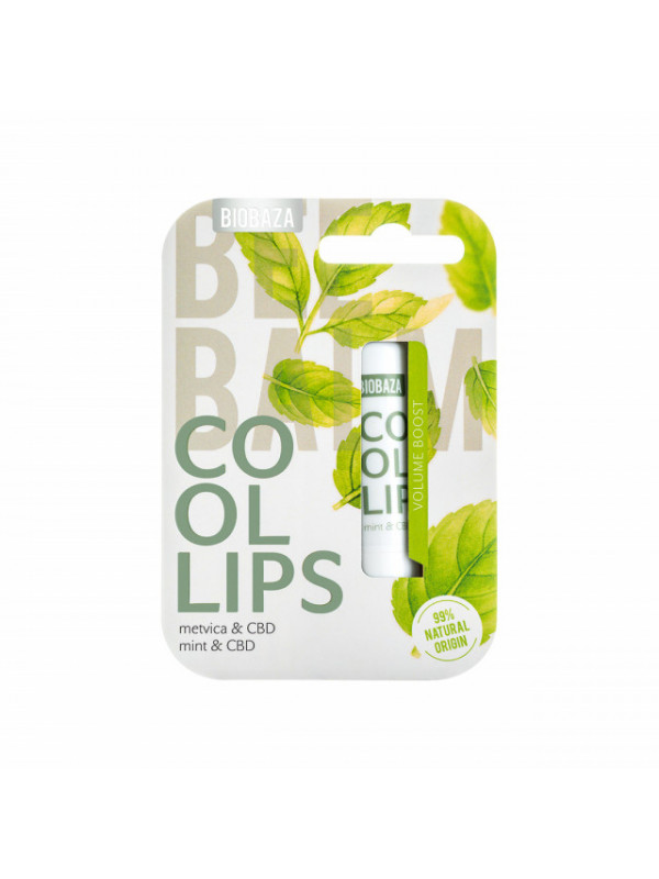 Balsam natural pentru buze, cu menta si CBD, COOL LIPS, BIOBAZA, 4,5 g