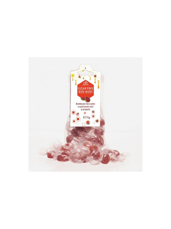 Bomboane cu Propolis şi Portocale rosii, fara zahar 70g