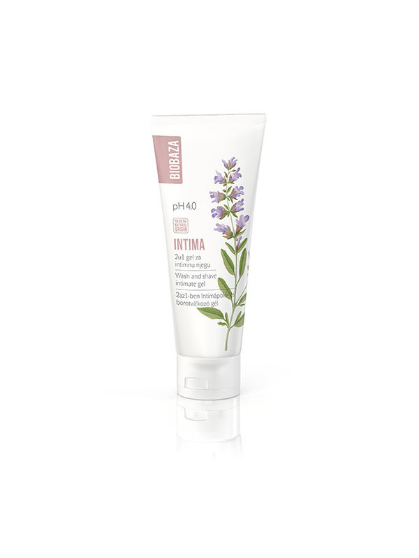 Gel intim natural 2 in 1 pentru curatarea si epilarea zonei intime, cu pH 4.0, Intima, Biobaza, 100 ml