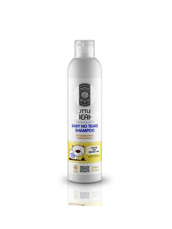 Sampon bio fara lacrimi pentru copii 0+ cu aloe si lemn dulce, 250 ml - Little Siberica