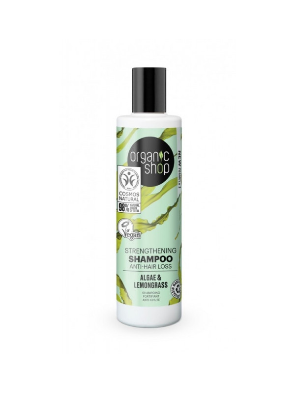 Sampon impotriva caderii parului cu alge Algae & Lemongrass, 280ml - Organic Shop