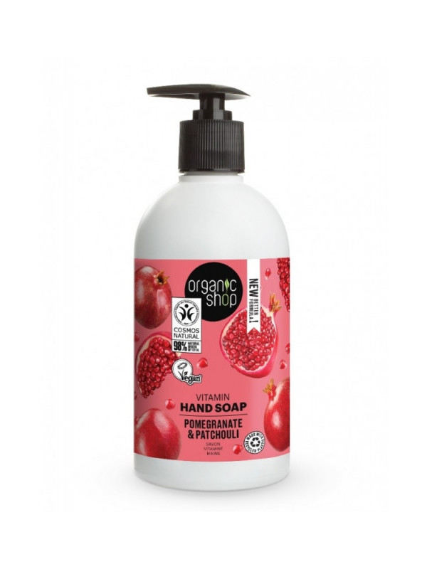 Sapun lichid vitaminizant cu rodie si patchouli Pomegranate Bracelet, 500 ml - Organic Shop