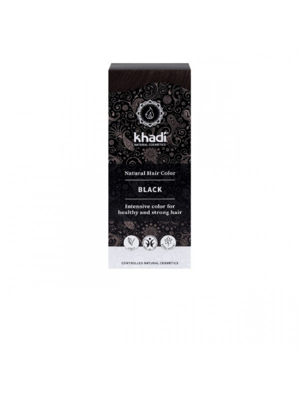 Vopsea de par naturala Negru - Khadi