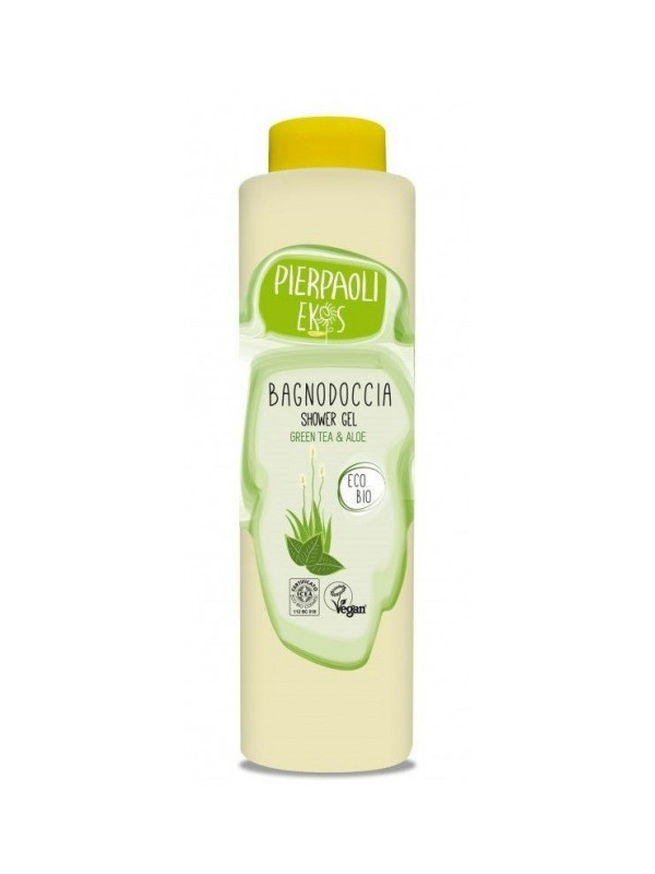 Gel de dus ECO BIO cu ceai verde si aloe vera, Pierpaoli EKOS 500ml