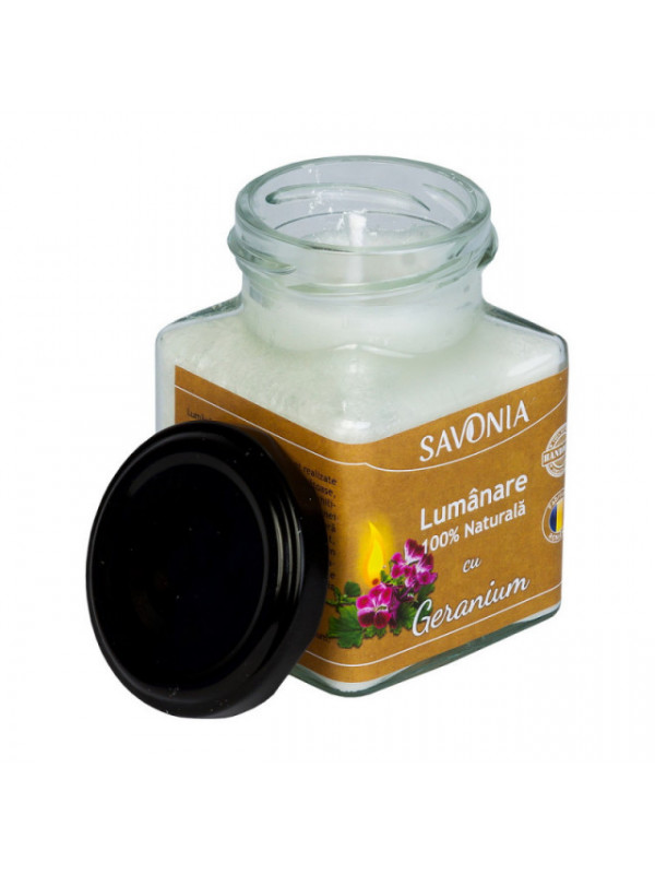 Geranium - Lumanare 100% Naturala - Savonia
