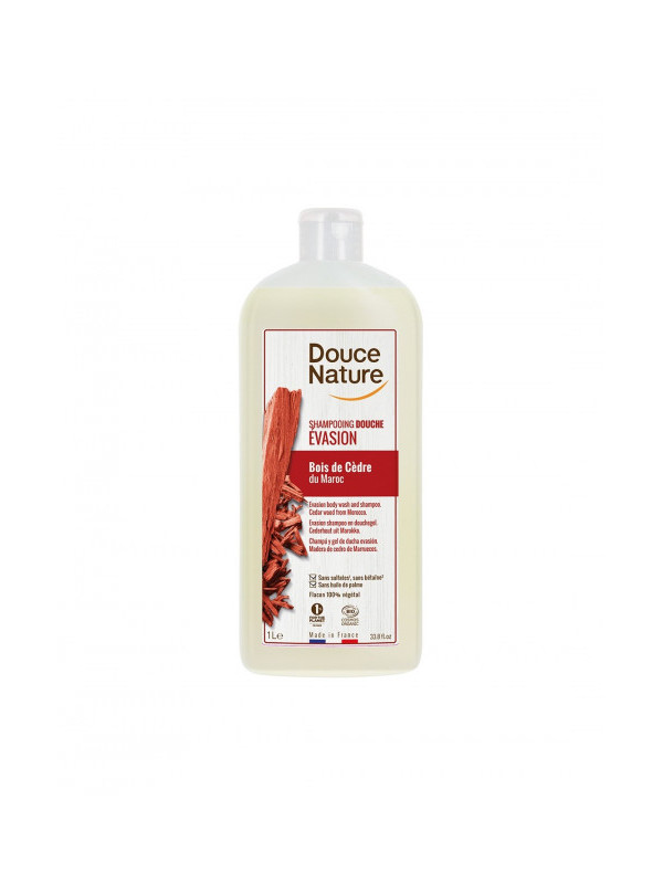 Sampon-dus Evasion cu lemn de cedru 1L FAMILY SIZE - Douce Nature