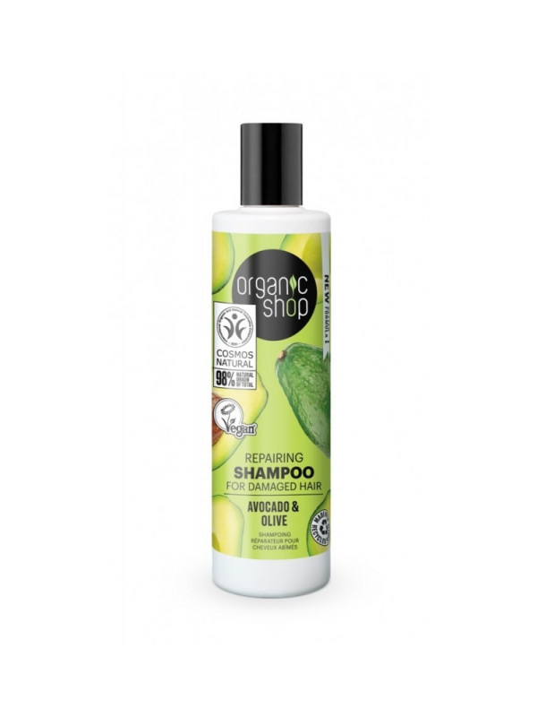 Sampon reparator par deteriorat cu avocado si masline, Avocado & Olive, 280 ml - Organic Shop