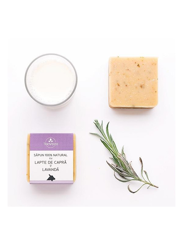 Sapun cu lapte de capra si lavanda-Trio Verde