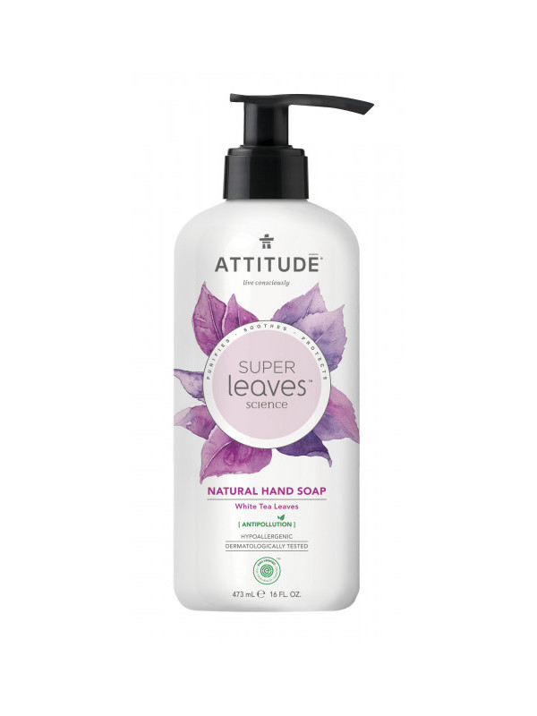 Sapun lichid cu extract din frunze de ceai alb Superleaves, 473 ml - ATTITUDE
