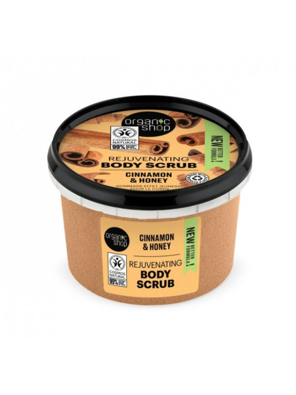 Scrub de corp delicios cu miere si scortisoara Honey Cinnamon, 250 ml - Organic Shop
