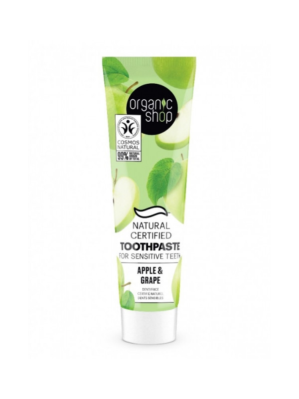 Pasta de dinti naturala SENSITIVE TEETH, mere & struguri - Organic Shop