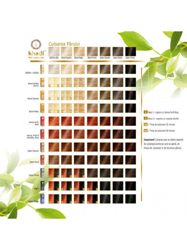 Vopsea de par naturala Blond Inchis, 100gr - Khadi