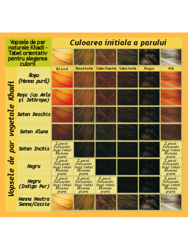 Vopsea de par naturala Negru - Khadi