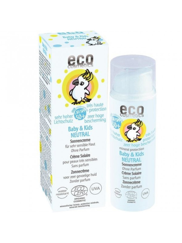 Crema bio protectie solara bebe si copii FPS50+, piele foarte sensibila, FARA PARFUM - Eco Cosmetics