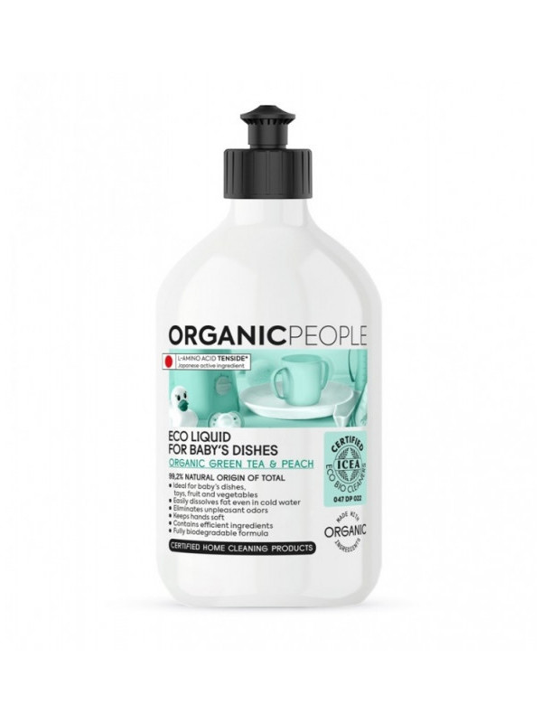 Detergent ecologic pentru vasele bebelusilor Green Tea & Peach, 500ml - Organic People
