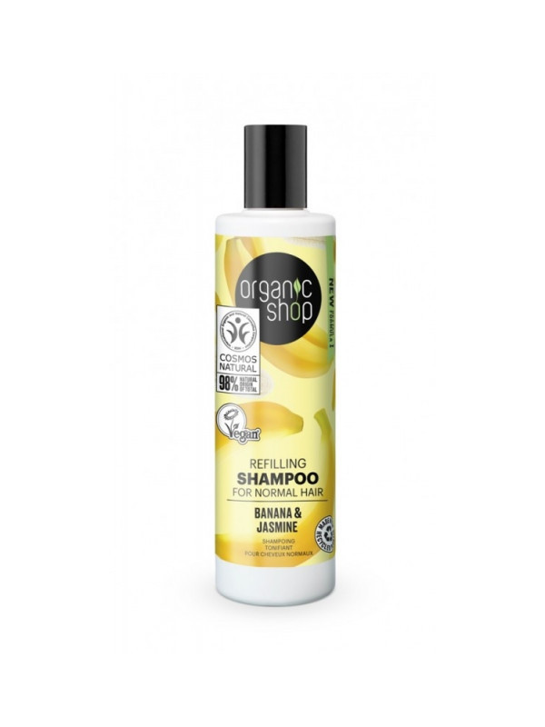 Sampon tonifiant cu banane si iasomie Banana & Jasmine, 280ml - Organic Shop