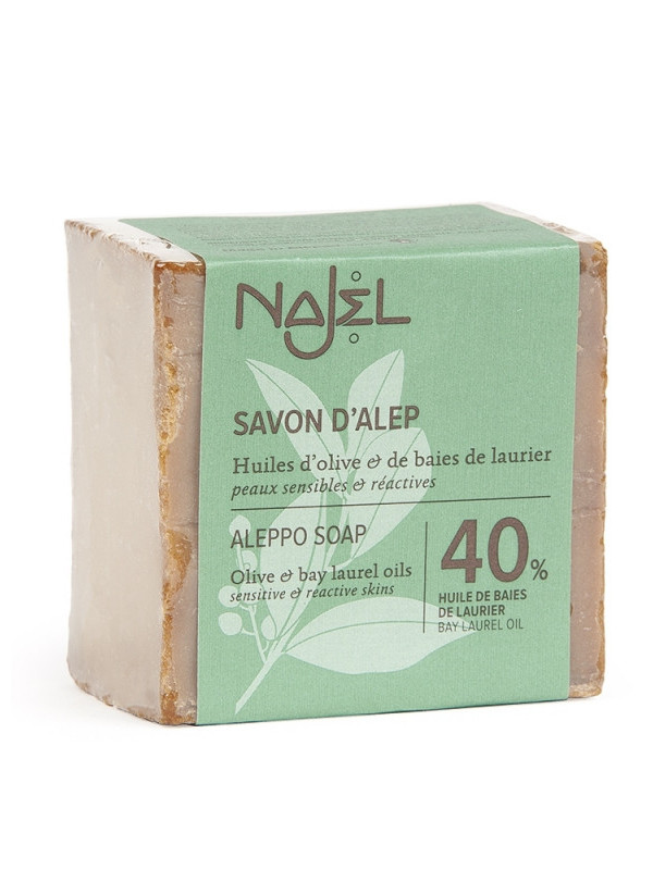 Sapun traditional de Alep cu 40% ulei de dafin, 185g - NAJEL
