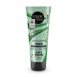 Gomaj exfoliant pentru toate tipurile de ten Aloe & Avocado, 75ml - Organic Shop