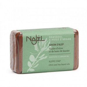 Sapun de Alep Najel cu ulei de argan si argila rhassoul - 100g Najel