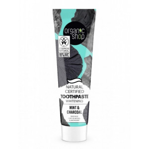 Pasta de dinti naturala WHITENING, menta & carbune - Organic Shop