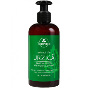 Șampon cu extract de Urzică pentru păr gras 250ml - Trio Verde