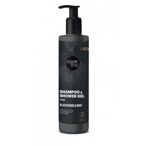 Sampon si gel de dus pentru barbati Blackwood & Mint, 280ml - Organic Shop MEN