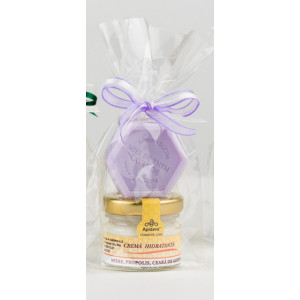 Set Crema hidratantă 30ml cu mini săpun hexagonal - Apidava