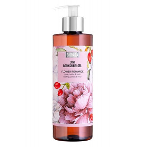 Sampon si gel de dus natural Flower Romance cu bujori si trandafiri, 400ml - BIOBAZA