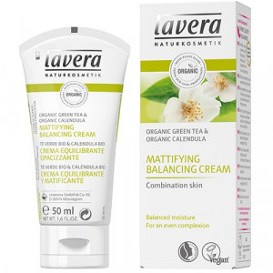 Crema matifianta echilibranta ten mixt, cu ceai verde si galbenele, 50 ml - LAVERA