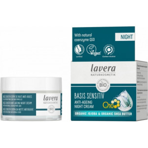 Crema de noapte antirid cu coenzima Q10, Basis Sensitiv - LAVERA