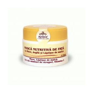Masca naturala de fata cu miere, argila, laptisor de matca, ulei de jojoba, ulei din samburi de struguri, ulei de masline- Apidava