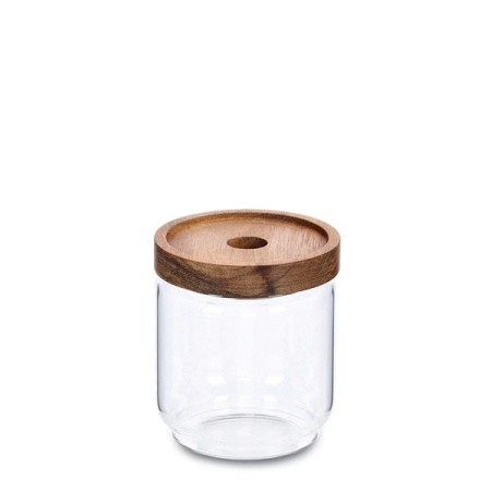 Borcan de depozitare,cu capac din salcam,435 ml,ZELLER