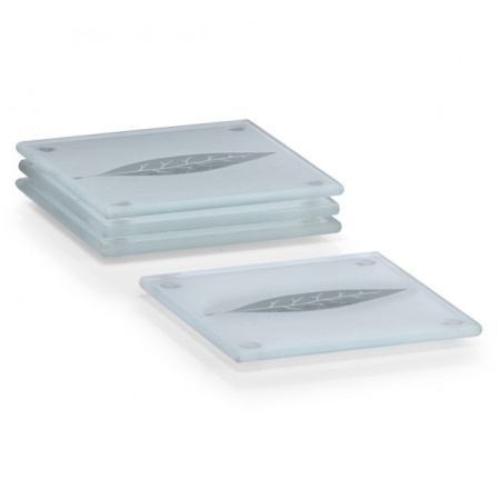 SET DE COASTERE DIN STICLA,4 BUCATI,ZELLER
