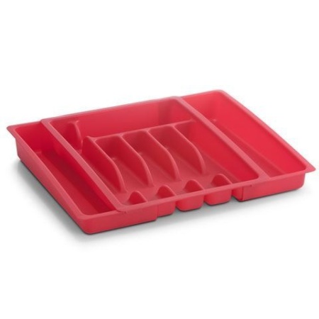 Suport tacamuri plastic extensibil 28-48x38x6,5cm,ROSU