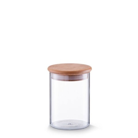 Borcan sticla cu capac bambus 750 ml