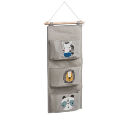 Organizator de perete,gri,din poliester,animals,ZELLER