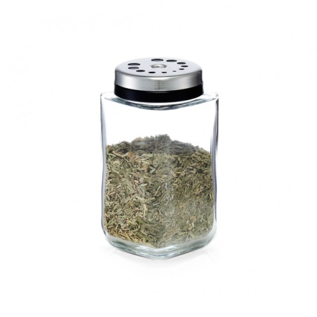 RECIPIENT TRANSPARENT GRI DIN STICLA SI INOX,190 ML.,ZELLER