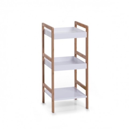 Suport 3 rafturi bambus / MDF alb