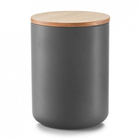 Doza ceramica cu capac din bambus ,1500 ml