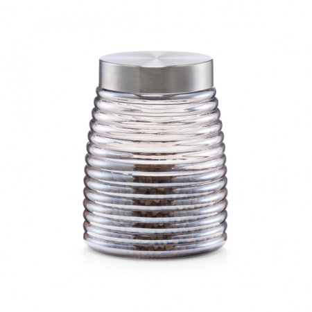 BORCAN ARGINTIU CU CAPAC DIN STICLA,1250 ML.,ZELLER