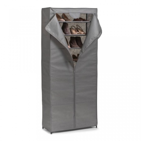 Organizator gri din fleece si metal,cabinet pantofi