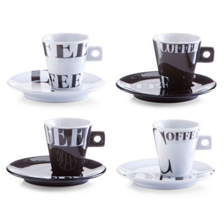 Set espresso 8 piese portelan